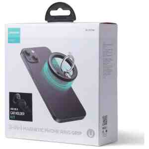 Joyroom Car Mount Magnetict Multifunctional Kit for Air Outlet (Car Holder, Magnetic Ring, Magnetic Cap) Black (JR-ZS294)