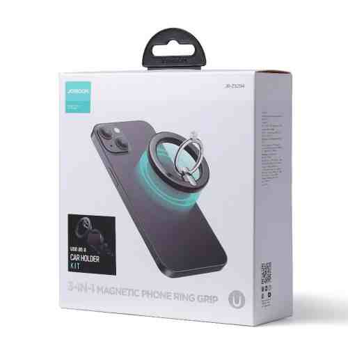 Joyroom Car Mount Magnetict Multifunctional Kit for Air Outlet (Car Holder, Magnetic Ring, Magnetic Cap) Black (JR-ZS294) - Image 2