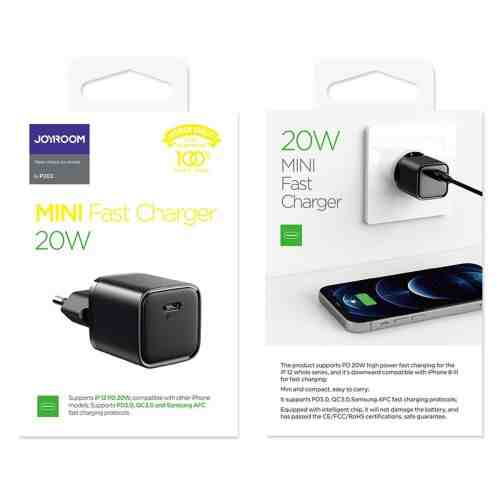 Joyroom Travel Charger Type-C, QC 3.0, PD 3.0, AFC, 20W, EU Black (L-P202)