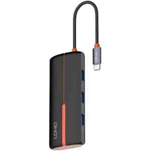 LDNIO DS-25H μαύρο USB-C Hub 5 σε 1 με τρεις USB 3.0, HDMI και PD 100W