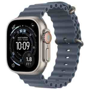 Apple Watch Ultra 3 (2025) GPS + Cellular 5G 49mm Natural Titanium Case with Anchor Blue Ocean Band EU MEWH4