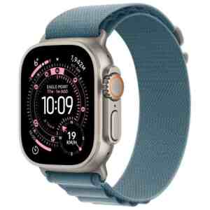 Apple Watch Ultra 3 (2025) GPS + Cellular 5G 49mm Natural Titanium Case with Light Alpine Trail Loop Strap Large EU MEWP4