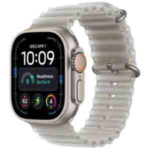 Apple Watch Ultra 4 (2026) GPS + Cellular 5G 49mm Natural Titanium Case with Translucent Grey Ocean Band EU MJAD4