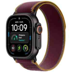 Apple Watch Ultra 4 (2026) GPS + Cellular 5G 49mm Black Titanium Case with Burgundy Trail Loop M/L EU MJC44