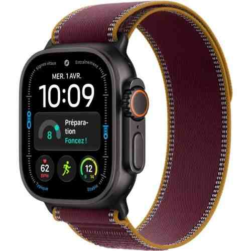 Apple Watch Ultra 4 (2026) GPS + Cellular 5G 49mm Black Titanium Case with Burgundy Trail Loop M/L EU MJC44