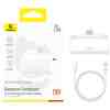 Baseus Power Bank Compact Fast charge Type-C inlet + Type-C outlet (with C+C cable) PD20W, 5000 mAh, White (P10068306213-00)