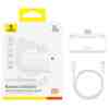 Baseus Power Bank Compact Fast charge Type-C inlet + Lightning outlet (with C+C cable) PD20W, 5000 mAh, White (P10068307213-00)