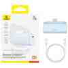 Baseus Power Bank Compact Fast charge Type-C inlet + Lightning outlet (with C+C cable) PD20W, 5000 mAh, Blue (P10068307313-00)