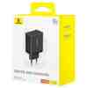 Baseus Travel Charger Cube Quick Charger C+U+U, 30W, Black EU (P10111402113-00)