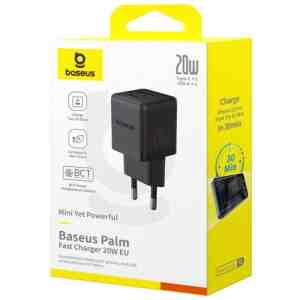 Baseus Travel Charger Palm Series, C+U, PD 3.0, QC 3.0, 20W, Black EU (P10111608113-00)