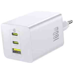 Baseus Travel Charger EnerFill FE11 Fast Charge C+C+U, 100W, White (P10182102213-00)