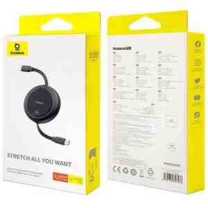Baseus Cable Type-C - Type-C Free2Draw Reatractable 480mb/s, 100W, 1m, Black (P10364500111-00)