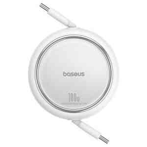 Baseus Cable Type-C - Type-C Free2Draw Reatractable 480mb/s, 100W, 1m, White (P10364500211-00)