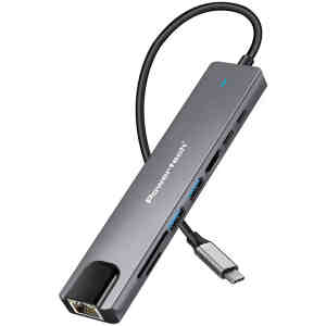 Powertech PT-1537 USB-C Docking Station 8 θυρών με HDMI και Ethernet RJ45