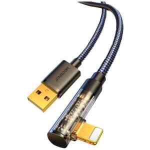 Joyroom Gaming Cable Lightning (Angled) - USB (Straight) cable 2.4A, 480mb/s, 1.2m, Black (S-UL012A6)