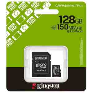 Kingston MicroSD Card Canvas Select Plus 128GB Class 10 + Adapter (SDCS3/128)