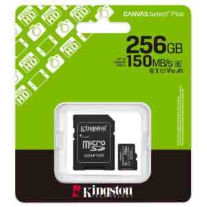 Kingston MicroSD Card Canvas Select Plus 256GB Class 10 + Adapter (SDCS3/256)