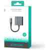 Joyroom Adapter DAC 2-in-1 Lightning to Lightning/ 3.5mm Mini Jack, 2.4A, 0.12m, Black (SY-L01)