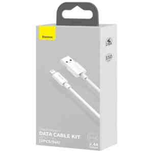 Baseus Lightning Simple Wisdom cable (2pcs/set) 2.4A 1.5m White (TZCALZJ-02)