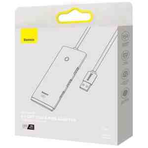 Baseus HUB Lite Series adapter (USB-A to 4xUSB-A 3.0 5Gb/s) Black (WKQX030101)