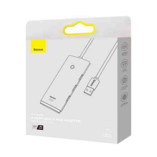 Baseus HUB Lite Series 4-in-1 adapter (USB-A to 4xUSB-A 3.0 5Gb/s) cable 2m, Black (WKQX030201) - Image 2