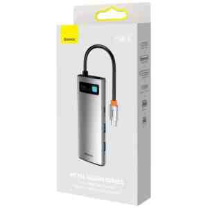 Baseus HUB Metal Gleam series 7-in-1 Multifunctional (Type-C to 2x USB 3.0, PD 100W / HDMI 4K 30Hz / RJ45 1Gbps, Type-C basic) Gray (WKWG020113)