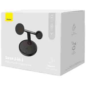Baseus Wireless Charger Swan stand 3-in-1 Magnetic charger with TypeC cable 15W, 1m Black (WXTE000101)