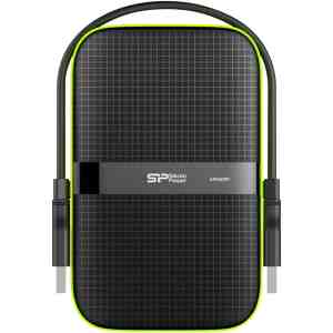 Silicon Power Armor A60 2TB εξωτερικός HDD 2.5 ιντσών μαύρο πράσινο - μπροστινή όψη